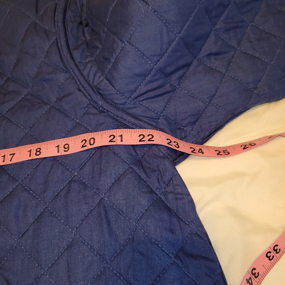 Passage Quilted Jacket Large Blue Floral Reversible Full Zip Cottagecore Boho - Picture 10 of 14